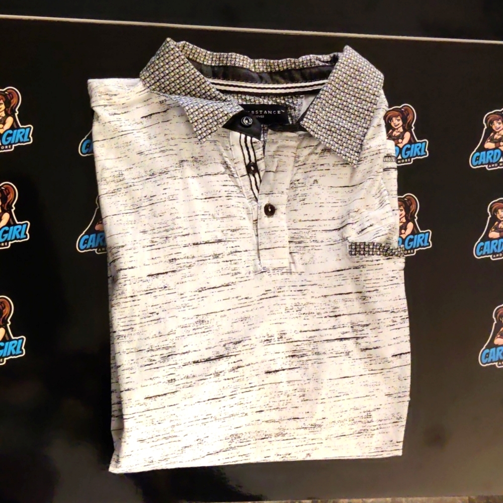 Truth.Substance White and Black Mens Collar Shirt